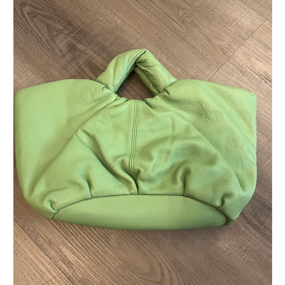 Copied - Zara Lime Green Ruched Leather Handbag